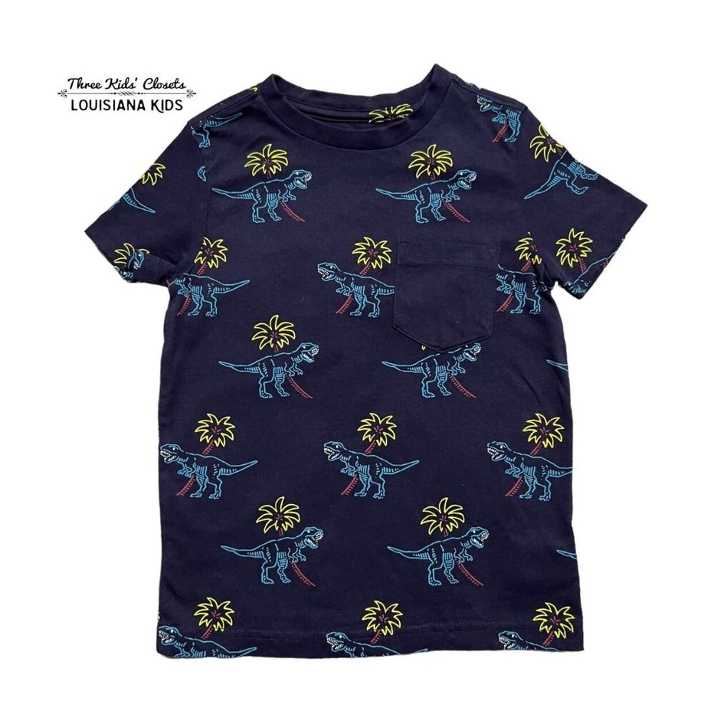 Rumi + Ryder XS 4-5 Navy T-Rex Dinosaur Shirt